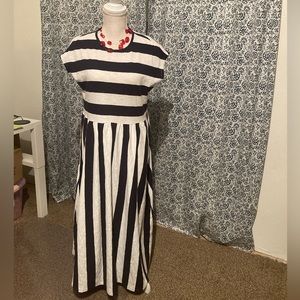 NWT Boden Navy and white striped dress